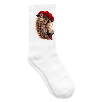 Wild Skull Queen – Schwarzwald Rebellin - Tennissocken - Weiß - Rechts