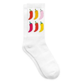 Farbenfrohe Chili Popart - Tennissocken - Weiß - Rechts