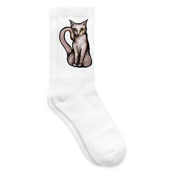 Whisper Cat Aquarell-Tinte - Tennissocken - Weiß - Rechts