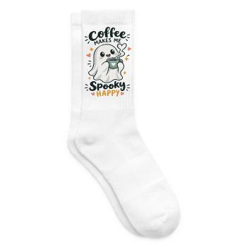 Kaffee-Spuk: Glücklicher Geist - Tennissocken - Weiß - Rechts