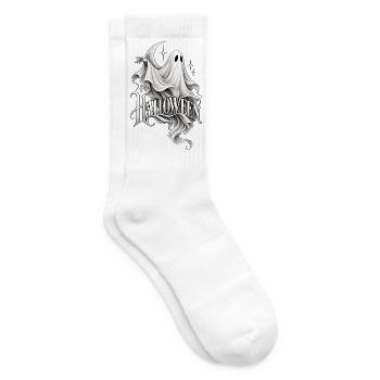 Geisterhafte Halloween-Schriftkunst - Tennissocken - Weiß - Rechts