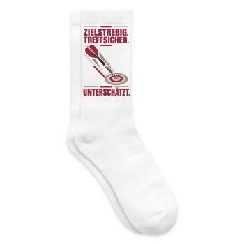 Zielstrebig Treffsicher Unterschätzt Darts Retro - Tennissocken - Weiß - Rechts