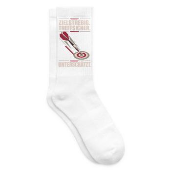 Unterschätzt Dartspieler Pfeil im Ziel Weinrot - Tennissocken - Weiß - Rechts