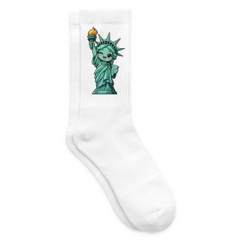 Freiheitsstatue Kawaii Style – New York - Tennissocken - Weiß - Rechts