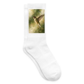 Kolibri im grünen Licht - Tennissocken - Weiß - Rechts