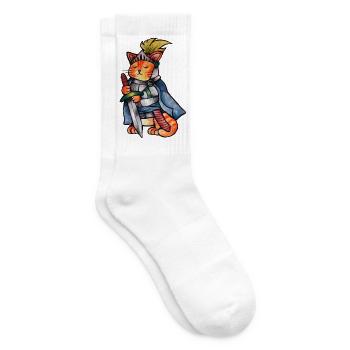 Katzenritter des Mutes - Tennissocken - Weiß - Rechts