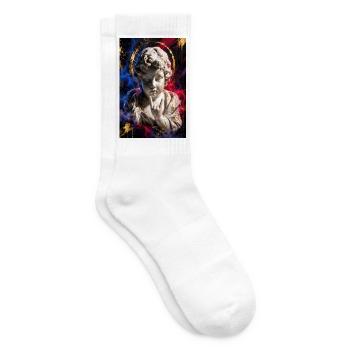 Cherubische Graffiti-Statue - Tennissocken - Weiß - Rechts