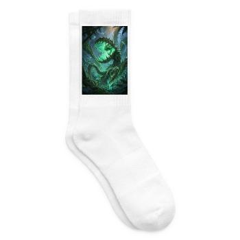Grüne Schlange im Neonwald - Tennissocken - Weiß - Rechts