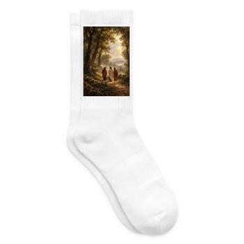 Heilige Reise im Sonnenbeschienenen Wald - Tennissocken - Weiß - Rechts