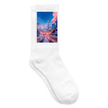 Neon Snow City Toronto - Tennissocken - Weiß - Rechts