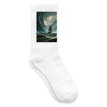 Galleone in der Sturmwelle - Tennissocken - Weiß - Rechts