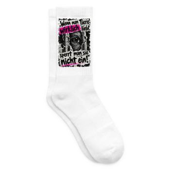 Tiere nicht einsperren - Tennissocken - Weiß - Rechts