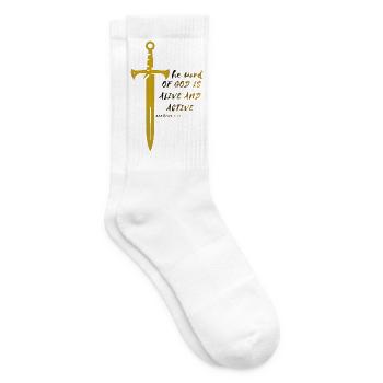 Schärfer als jedes zweischneidige Schwert - Tennissocken - Weiß - Rechts