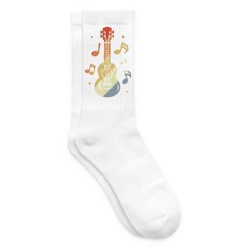 Ukulele Vintage-Look - Tennissocken - Weiß - Rechts