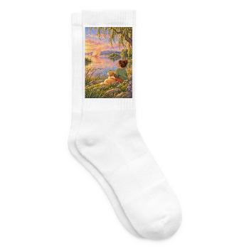 Frau und Hund am Traumsee - Tennissocken - Weiß - Rechts