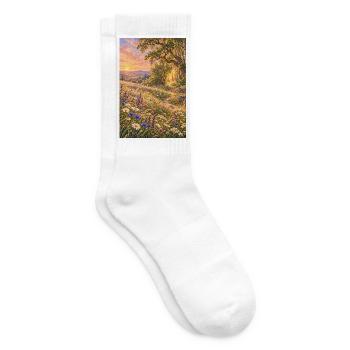 Wildblumenwiese am Waldrand - Tennissocken - Weiß - Rechts