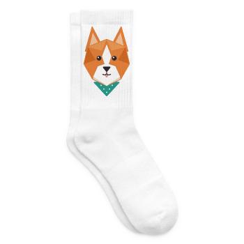 Geometrischer Fuchs - Tennissocken - Weiß - Rechts