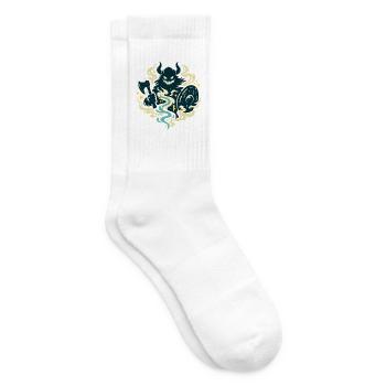 Dämonischer Krieger mit Axt - Tennissocken - Weiß - Rechts