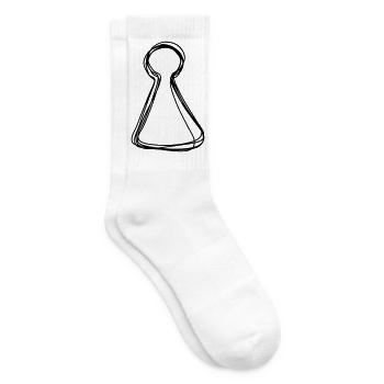 Spielfigur handgezeichnet - Tennissocken - Weiß - Rechts