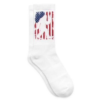 American Flag Bigfoot Yeti Patriotic Forest - Tennissocken - Weiß - Rechts