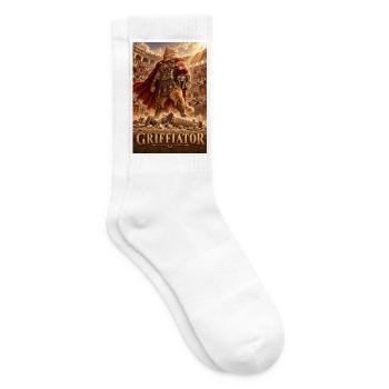 Griffiator: Gladiatorkatze - Tennissocken - Weiß - Rechts