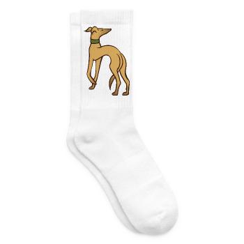 Anmutige Windhund-Silhouette - Tennissocken - Weiß - Rechts