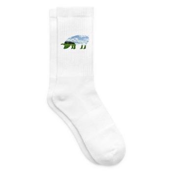 Landschafts-Bärsilhouette - Tennissocken - Weiß - Rechts