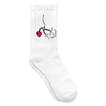 faith, love, hope heart - Tennis socks - white - Right