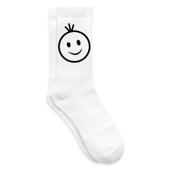 happy face - Tennis socks - white - Right
