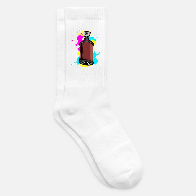 Bunter Schalfspray mit Graffiti-Design - Tennissocken - Weiß