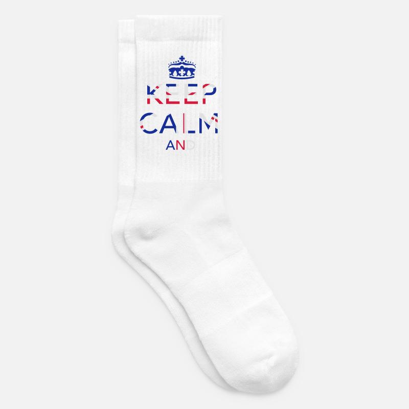 Keep calm ... Union Jack - Tennis socks - white