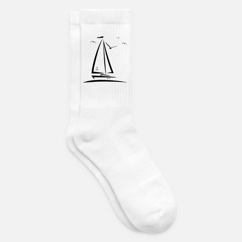 Segelboot - Tennissocken - Weiß