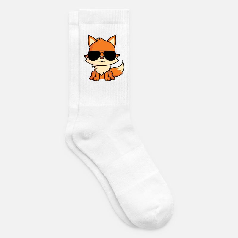 Fuchs mit Pilotenbrille - Tennissocken - Weiß