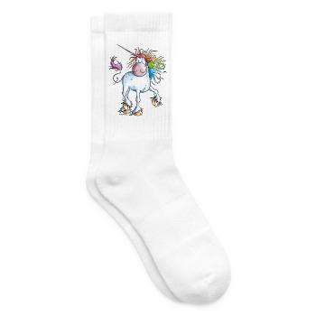 Regenbogen Einhorn - Tennissocken - Weiß - Rechts