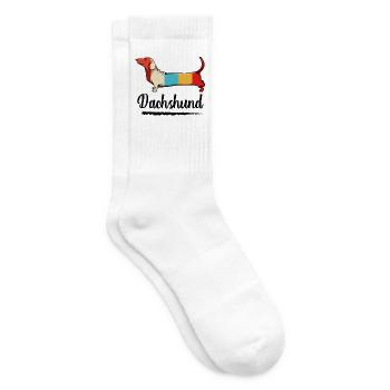 Blocs colorés de teckel - Chaussettes de tennis - blanc - Droite