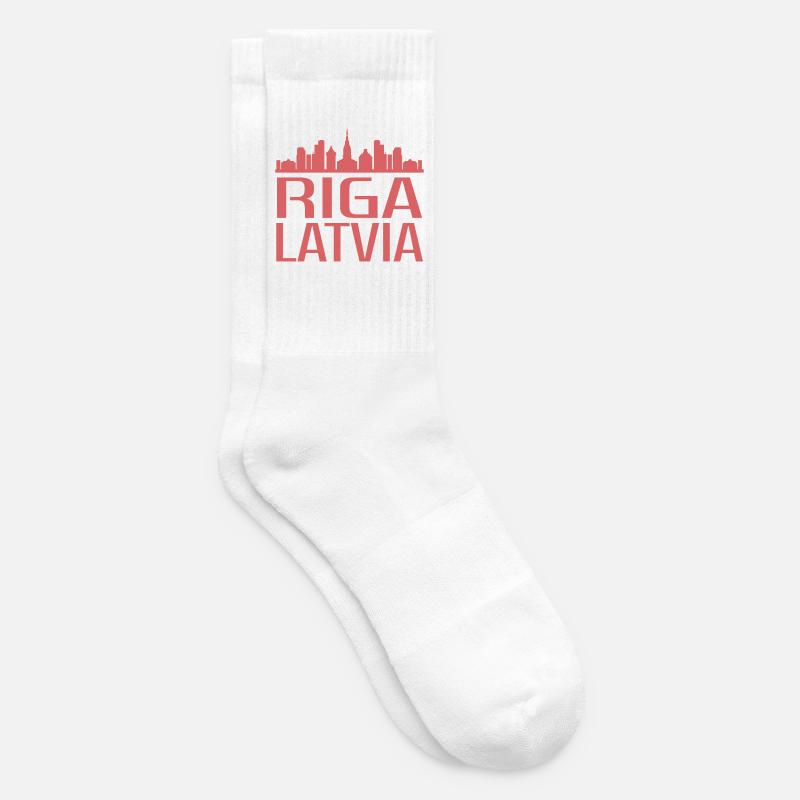 Stilvolle Riga Skyline Illustration - Tennissocken - Weiß