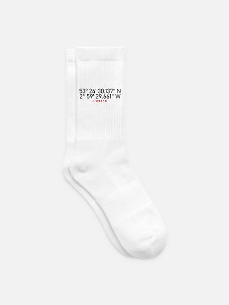 Liverpool Koordinaten - Tennissocken - Weiß