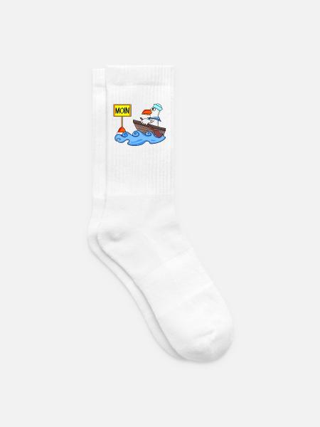 Moin Seemann Möwe Seemöwe Boot - Tennissocken - Weiß