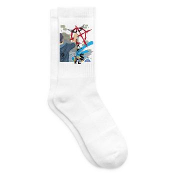 Urban Graffiti Spray Aktion Anarchy - Tennissocken - Weiß - Rechts