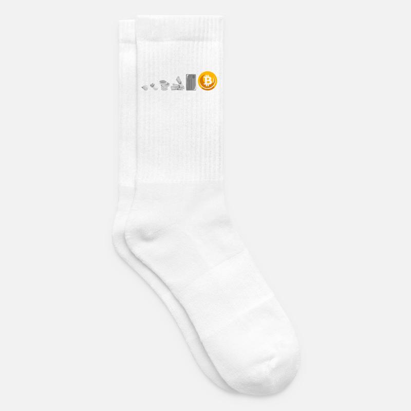 Evolution Of Money Geld Bitcoin Plan B Crypto - Chaussettes de tennis - blanc