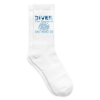 Diver Motivation Design für Wassersportfans - Tennissocken - Weiß - Rechts