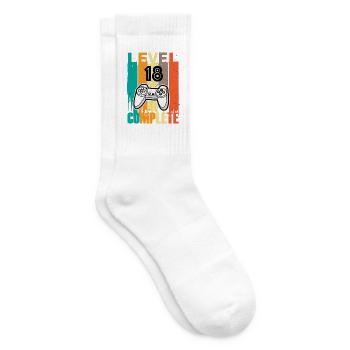 Level 18 Complete Controller 18th Birthday - Tennis socks - white - Right