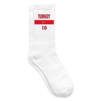 Equipe de foot de Turquie numéro dix cadeau sport - Chaussettes de tennis - blanc - Droite