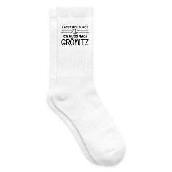 Grömitz Ostsee Spruch Geschenk - Tennissocken - Weiß - Rechts