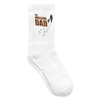The walking Dad, Hund und Herrchen, Gassi Geschenk - Tennissocken - Weiß - Rechts