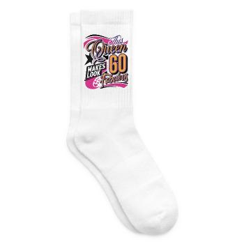 60th birthday 60 years Queen Women Women - Tennis socks - white - Right