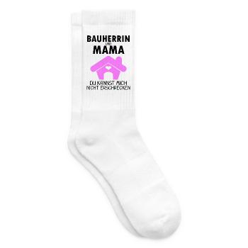 Bauherrin Mama Hausbau Baustelle Richtfest - Tennissocken - Weiß - Rechts