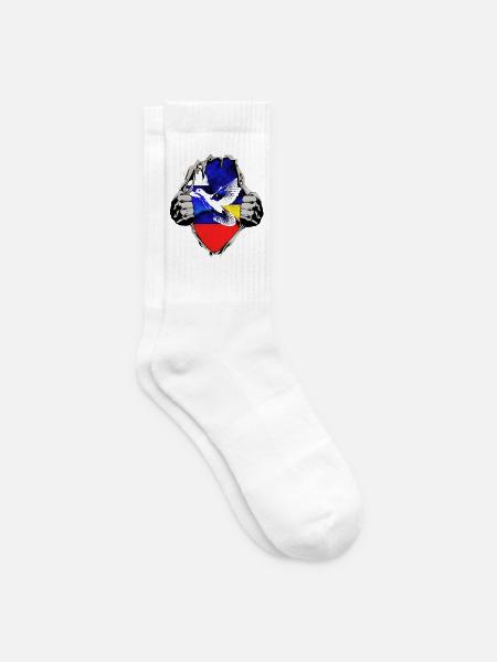 Russland Ukraine Friedenstaube - Tennissocken - Weiß