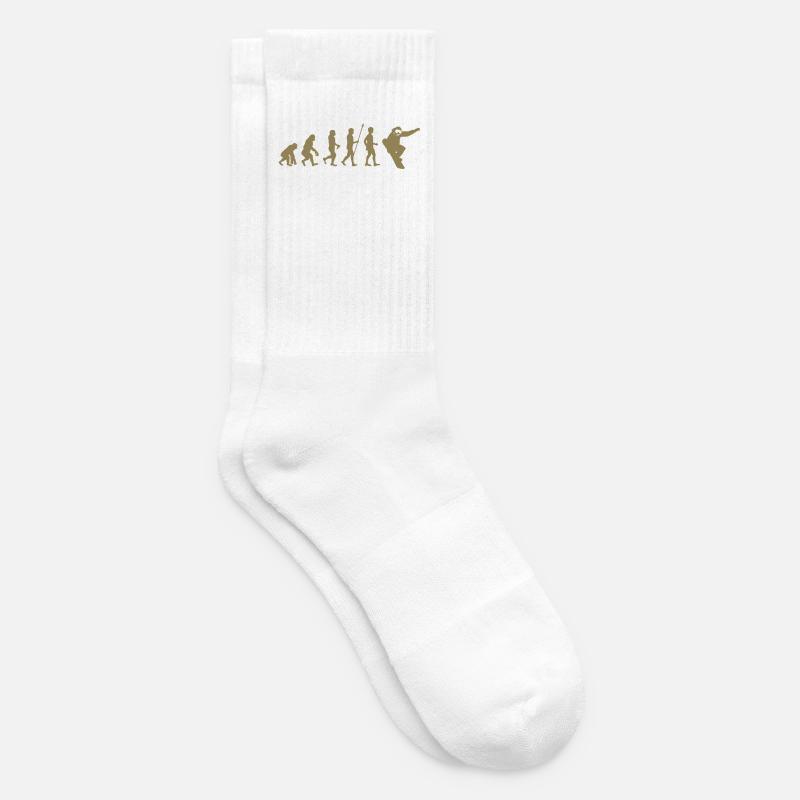 Snowboarder Evolution Geschenkidee - Tennissocken - Weiß