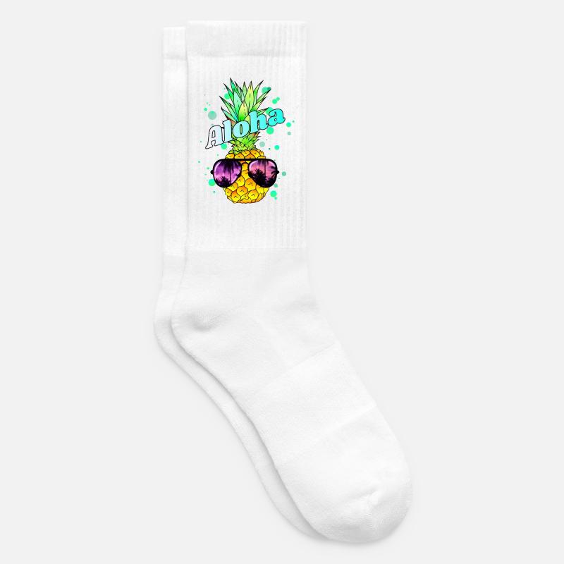 coole Ananas Aloha - Tennissocken - Weiß